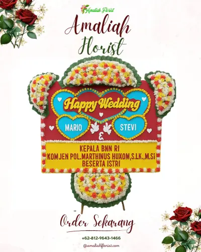 Karangan Papan Bunga Pernikahan di Simpang Iv Sipin